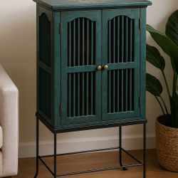 Handcrafted Teal Cabinet – Bar, Books, or Display | Austin, TX