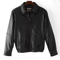 Leather Bomber Jacket XL
