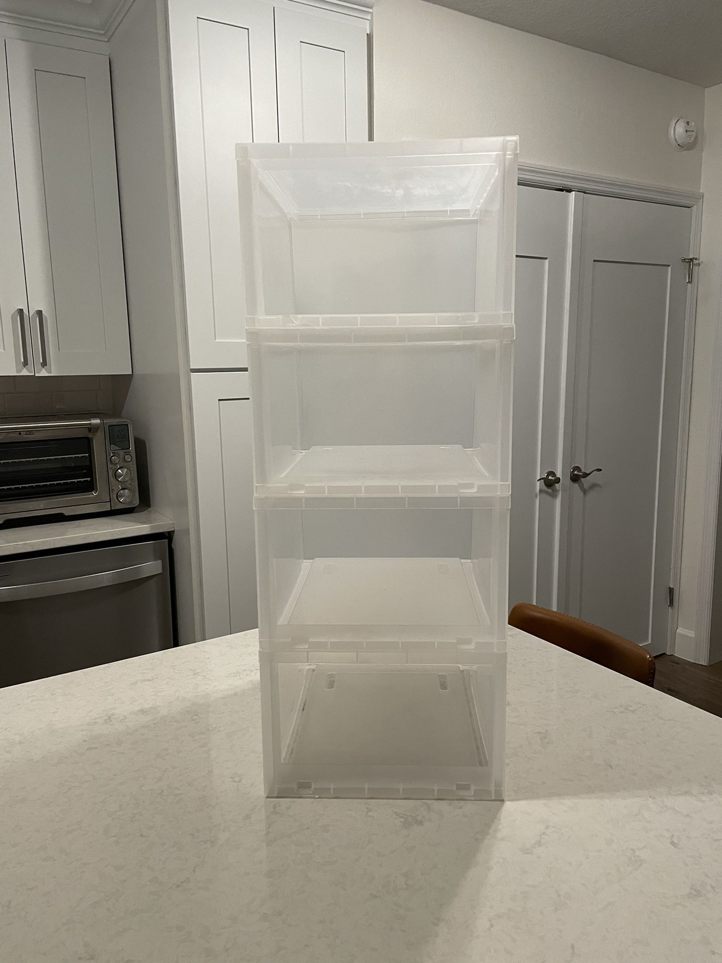 4 Men's Drop-Front Shoe Box Translucent from The Container Store