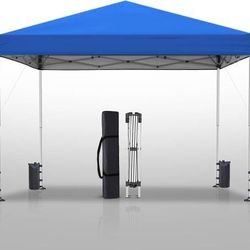 NEW 10x10ft Pop Up Canopy Tent Instant Shelter Portable Outdoor Sun Shade Silver Coated UPF 50+ Waterproof Top, 3-Height Adjustable Frame for Camping 