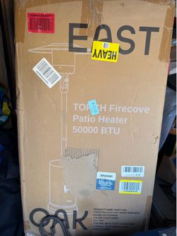 Check out this video, "EAST OAK TORCH Firecove Patio Heater 50000 ₺ MODEL: EO-PH22004 COLOR: LIGHT HAZEL QTY: 1PC CTN SIZE: 18.11 X 18.11 X 30.32 INCH