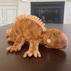 toy Brown Iguana Lizard Dinosaur 15h Hand Puppet Children's Puppet 14.5"