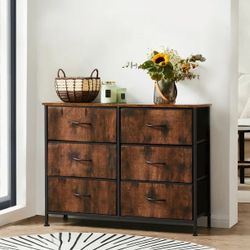 Brand new Dresser with 6 Fabric Drawers Storage Organizers Units, Nightstand,   Colors available: white gray black brown available   Located Hesperia 