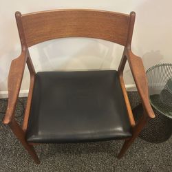 Funder-Schmidt & Madsen Danish Armchair — Teak + Leather — Mid Century Modern