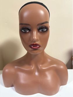 Realistic Female Mannequin Head with Shoulders for Display