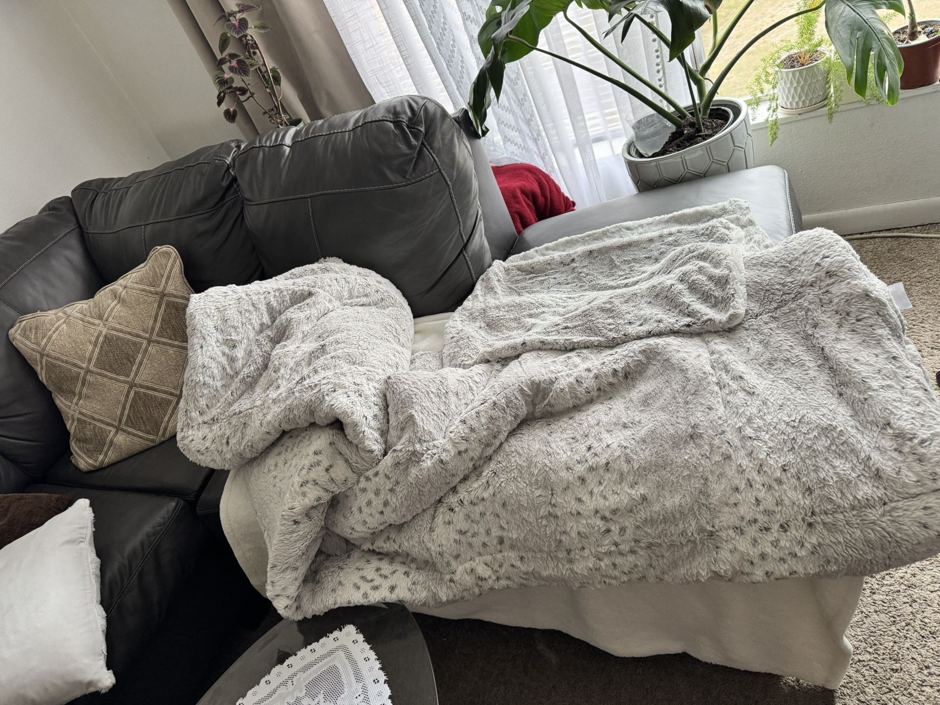 Plush blanket with matching pillowcases