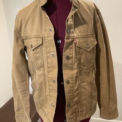 Levi’s Unisex Medium Tan Canvas Zip Away Hood Coat Jacket