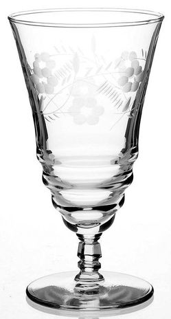 5 Etched Glasses/Hand Blown Crystal