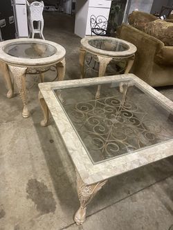 Marble Coffee Tables—2 Side tables