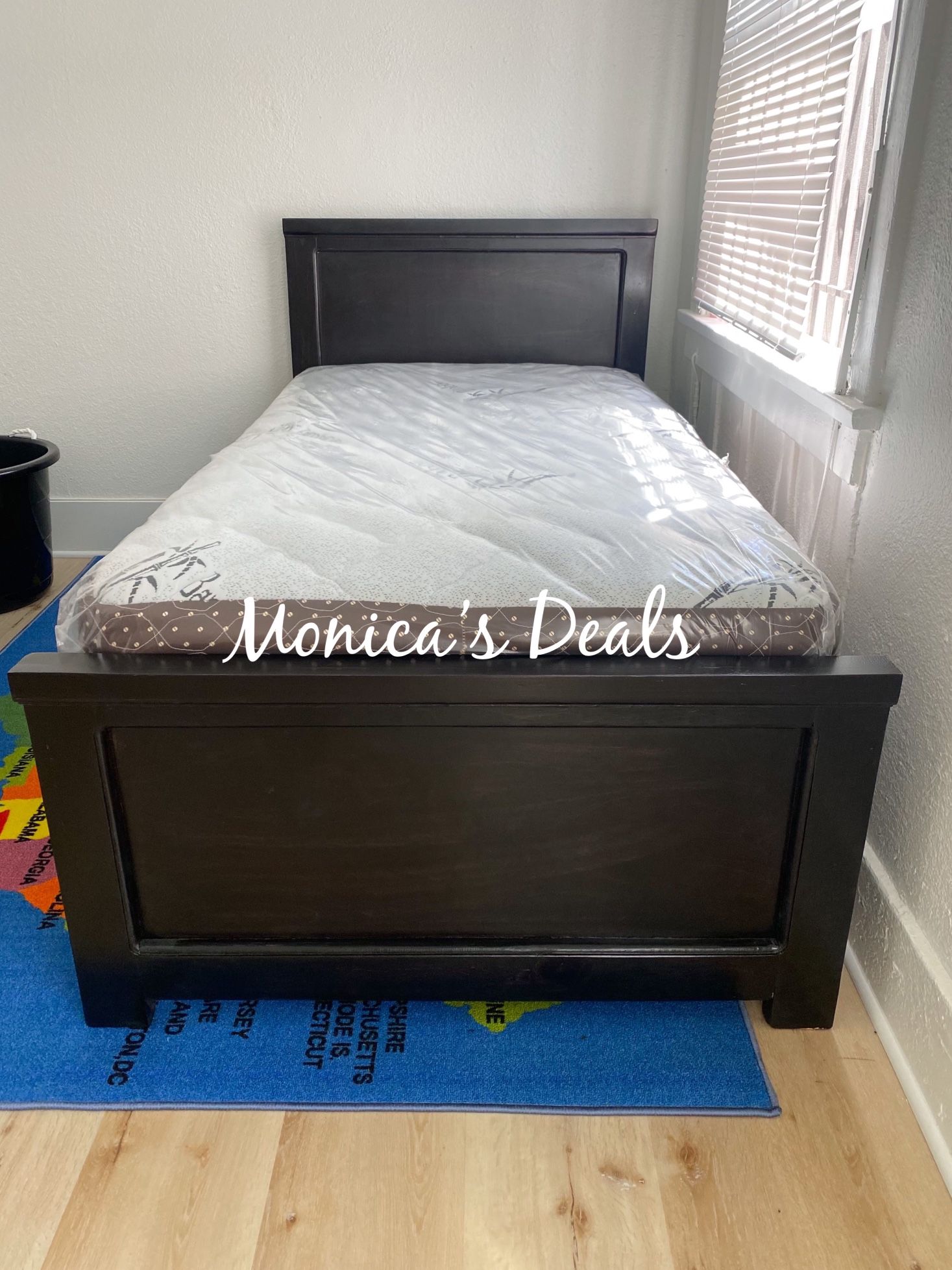Twin Solid Wood Bed With Mattress $360
