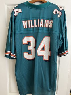 Very Rare Ricky Williams Dolphins Throwback Home Jersey. Reebok Size Large $100.00