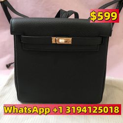 Hermes Evelyne TPM BLACK GOLD Hardware Crossbody Bag