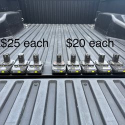 RYOBI 18V 2Ah & 1.5Ah Batteries **See Photo/Description For Pricing**