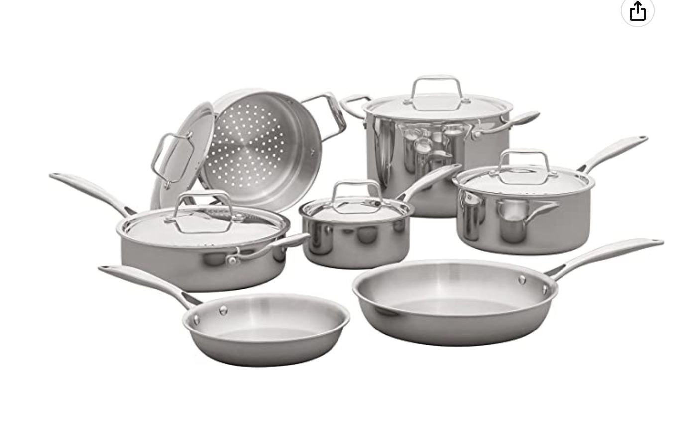 Stone & Beam Tri-ply Stainless Steel Kitchen Cookware Set