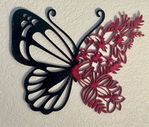 Beautiful Black & Red Epoxy Butterfly for Wall Decor