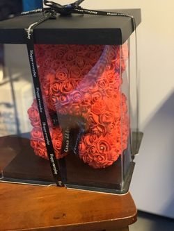 Rose teddy bear with box 12.5' x 10.5'x10.5' Valentine's Day gift