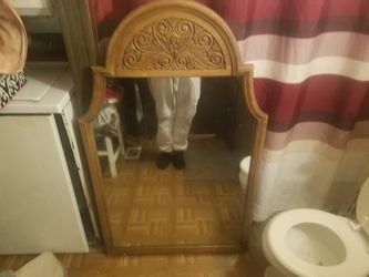 Solid wood mirror