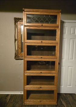 Beautiful old Barrister bookcase display case 7 ft tall