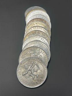 12-1968 Mexican 25 Pesos Silver Olympic Coin Dancing Aztec