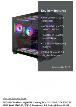 New Gaming PC Tower with Windows 11 Pro