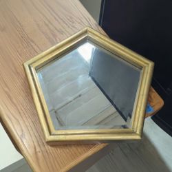 Gold Pentagon Wall Mirror