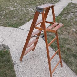Vintage 1950's Acme Ladder Center Folding Beautiful Advertising  Solid Clean Wood 
