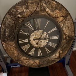 Vintage Rustic Large Clock - Tree & Vine Frame - Extremely Rare 