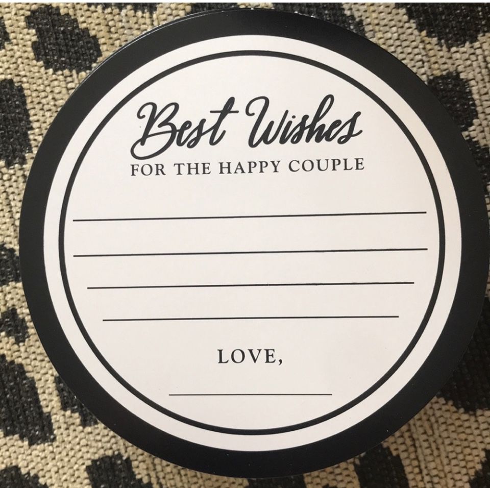 25 Bests Wishes  Paper  ‘coasters’ For Weddings/ Bridal Showers/ Parties