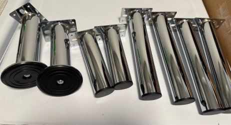 Set of 8 Chrome Sofa/Futon Replacement Legs