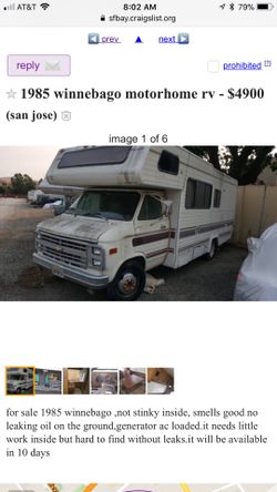 1985 58000 Miles rv Chevy engine Winnebago clean