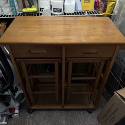 Table with 2 stools (Small, Drop-Leaf)