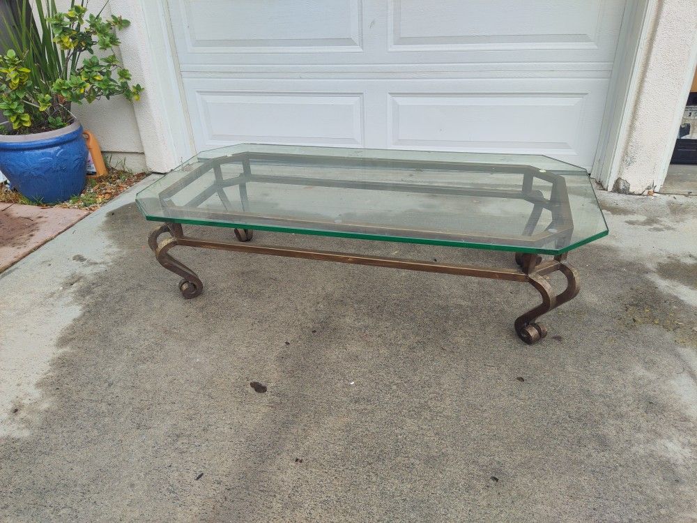 Glass & Iron Coffee Table