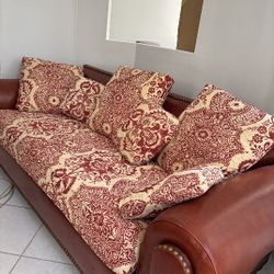 2 REd LEATHER Sofas
