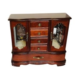 Cherry Finish Wooden Design Jewelry Organizer