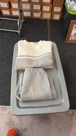 Brand, new white and gray jogging outfit