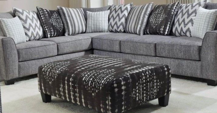 Stonewash Black Sectional Sofa