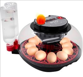 Incubator for Hatching Eggs 12 Egg Capacity with Temperature and Humidity Control & Automatic Egg Turner for Chicken Duck Goose Eggs Digital 360° Clea
