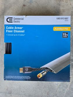 Cable armor floor channel gray flexible pvc 15 ft