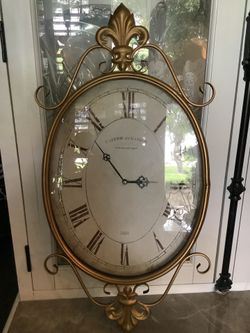 French Fleur Gold Metal Wall clock