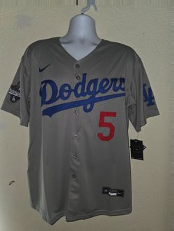 New Mens Dodgers Freeman #5 Gray Jerseys Stitched