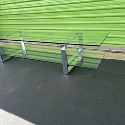 Beautiful Glass TV Stand Television Table Media Center Console Decor Glass Plant Table Living Room 