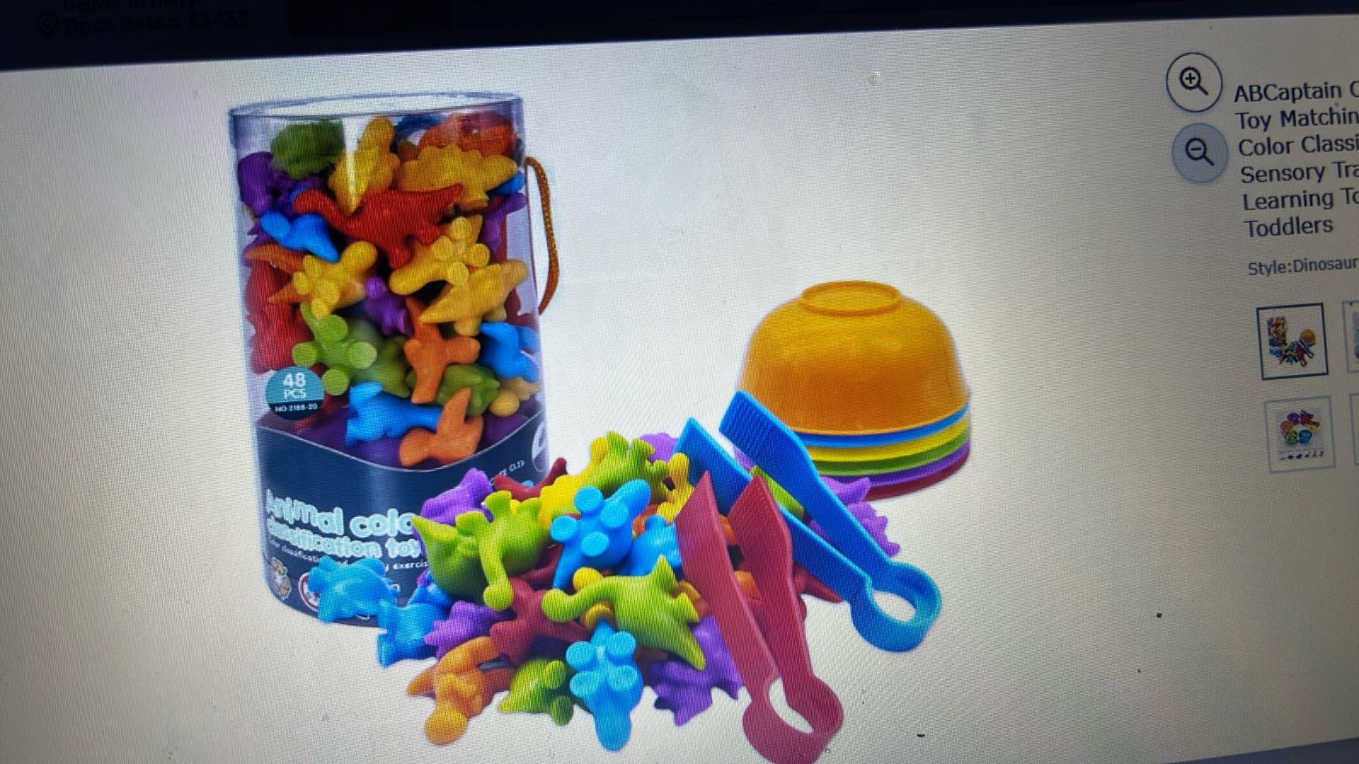 ABCaptain Counting Dinausayrs Toy Matching, Sorting Game