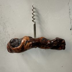 Vintage French Corkscrew Wine Bottle  Opener Bordeaux Grape Vine Burl Drift Wood