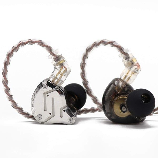 Linsoul KZ ZS10 Pro, 4BA+1DD 5 Driver in Ear Monitor, HiFi Wired Earbuds, Gaming Earbuds, Hybrid IEM Earphones with Stainless Steel Faceplate, Detacha