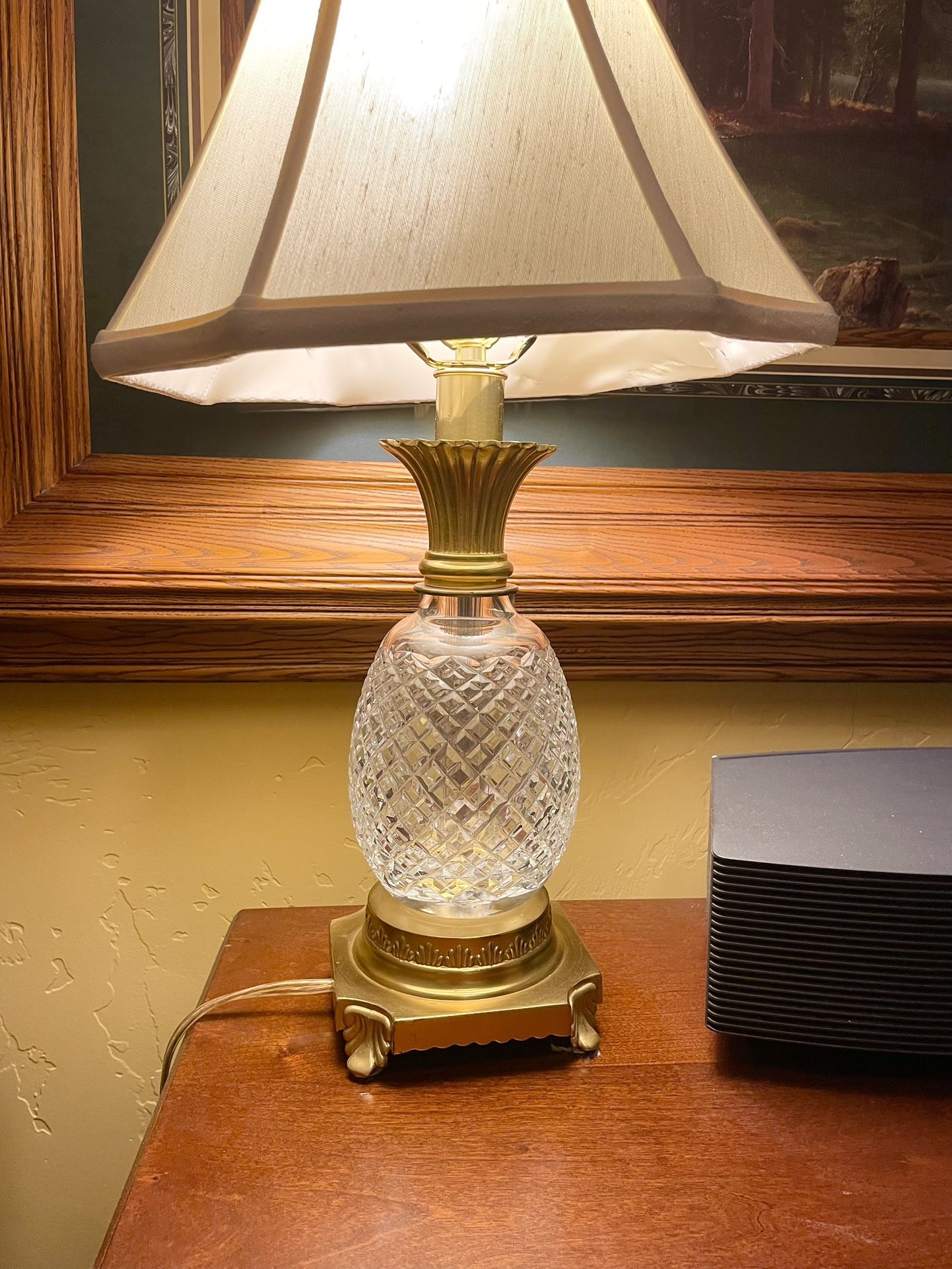WaterFord Crystal pineapple Table Lamp 22”