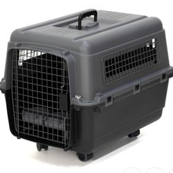 SportPet Designs Plastic Airline Approved Kennels Wire Door Travel Dog Crate, Medium