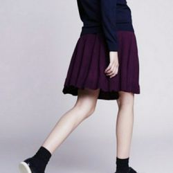 Burgundy Lacoste Extra Fine Merino Wool Skirt