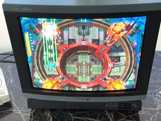 Sony KV-2094R Trinitron 20" CRT TV Retro Gaming TV Blue Trim w/ Remote RARE