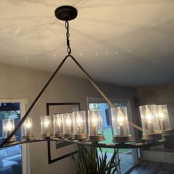 Heritage 44” Wide Bronze And Glass Chandelier 