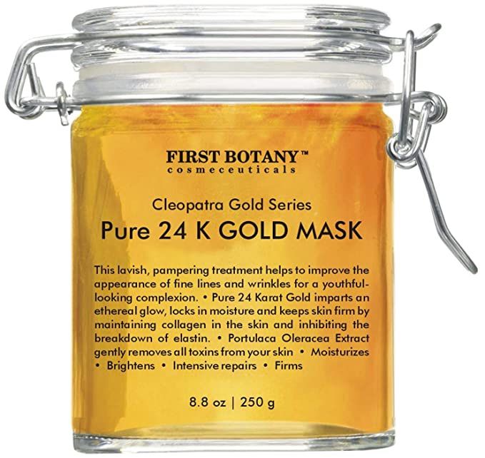 The BEST 24 K Gold Facial Mask 8.8 oz - Gold Mask for Anti Wrinkle Anti Aging Facial Treatment, Pore Minimizer, Acne Scar Treatment & Blackhead Remove